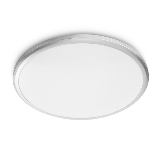 Plafoniera LED Philips Spray CL260, 12W, 1200 lm, lumina calda (2700K), IP44, 28.7cm, Metal/Plastic, Argintiu
