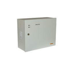 Sursa de alimentare pentru sisteme de detectie incendiu 24V/2A in cutie  metalica, loc pentru 2 acumulatori 12V/18A. Sursele sunt certificate EN 54-4, Vds; EN 12101-10;