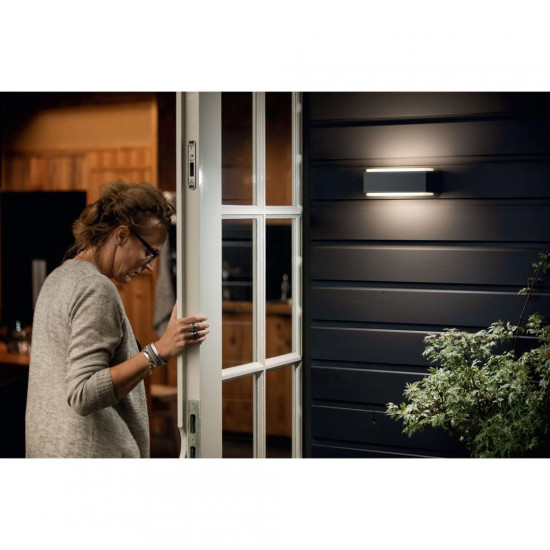 Aplica LED pentru exterior Philips Stratosphere, 9W (70W), 1000 lm, lumina neutra (4000K), dimabila, IP44, 93x203x76mm, Antracit