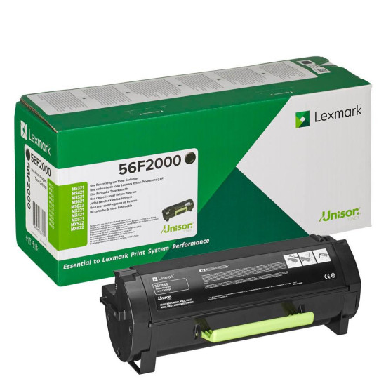 Toner Lexmark 56F2000, 6 k, black, return program, MS321dn /MS421dn / MS421dw / MS521dn / MS621dn / MS622de / MX321adn / MX321adw /MX421ade / MX521ade / MX521de / MX522adhe / MX622ade / MX622adhe,MX410de , MX510de , MX511de , MX511dhe , MX511dte , MX611de Toner Lexmark 56F2000, 6 k, black, return program, MS321dn /MS421dn / MS421dw / MS521dn / MS621dn / MS622de / MX321adn / MX321adw /MX421ade / MX521ade / MX521de / MX522adhe / MX622ade / MX622adhe,MX410de , MX510de , MX511de , MX511dhe , MX511dte , MX611de