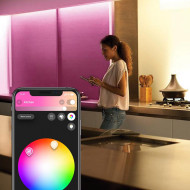 Banda LED RGB inteligenta Philips Hue Lightstrip Plus, Bluetooth, 20W, 1700 lm, lumina alba si color (2000-6500K), IP20, 2 metri