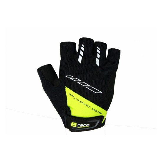 MANUSI B-RACE CU GEL NEGRU/LIME, L