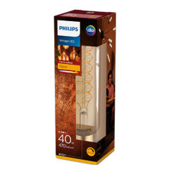 Bec LED vintage (decorativ) Philips Classic Gold Giant T65, EyeComfort, E27, 6.5W (40W), 470 lm, lumina calda (2000K), dimabil, cu filament, 27.3x6.5cm