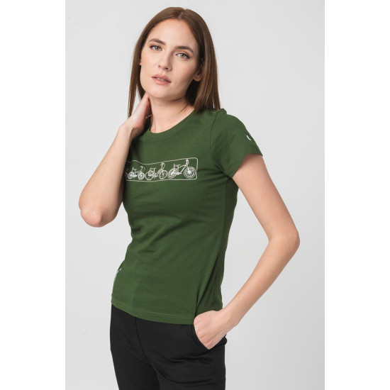 TRICOU  LOGOMULTICOLOR FEMEI  BOTTLE GREEN-L