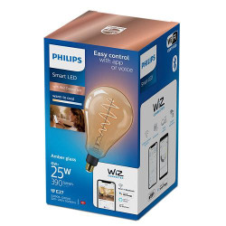 Bec LED inteligent vintage (decorativ) Philips Filament Bulb Amber PS160, Wi-Fi, Bluetooth, E27, 6W (25W), 390 lm, lumina alba (2000-5000K)