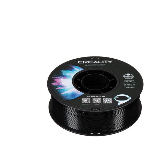 CREALITY CR-ABS 3D Printer Filament, Black, temperatura printare: 220-260, Diametru Filament: 1.75mm, rezistenta la tractiune: 43MPa,diametru suport filament:  200mm, NON-Toxic, Utilizare: pana la 6 luni de la deschiderea ambalajului.