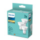 3 Becuri LED Philips Spot, GU10, 4.7W (50W), 380 lm, lumina calda (2700K) 3 Becuri LED Philips Spot, GU10, 4.7W (50W), 380 lm, lumina calda (2700K)