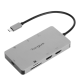 Targus Dock USB-C Dual HDMI 4K, 100W PowerDelivery Pass-Thru, 2x USB-A, 1x port fast charge, 1x SD/microSD, ethernet, gri