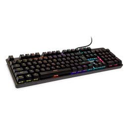 Tastatura Spacer WARRIOR cu fir, USB, switch-uri mecanice albastre, 50 mil. apasari, 104 taste, anti-ghosting 26 taste, anti-spill, black