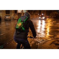 RUCSAC PEGAS CU SEMNALIZARE 48LED, CULOARE LED GALBEN ROSU, BATERIE LITIU REINCARCABILA 850MAH, 420X300X200, VERDE GRI