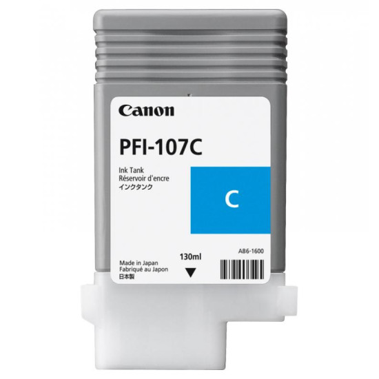 Cartus cerneala Canon PFI-107C, cyan, capacitate 130ml, pentru Canon iPF680/685, iPF780/785, iPF670/770