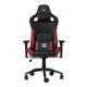 Scaun gaming X by Serioux, Theon, ajustabil, piele sintetica, piston pe gaz, manere reglabile, baza stea cu 5 picioare, greutate maxima admisa 150Kg, perne detasabile, negru/burgundy