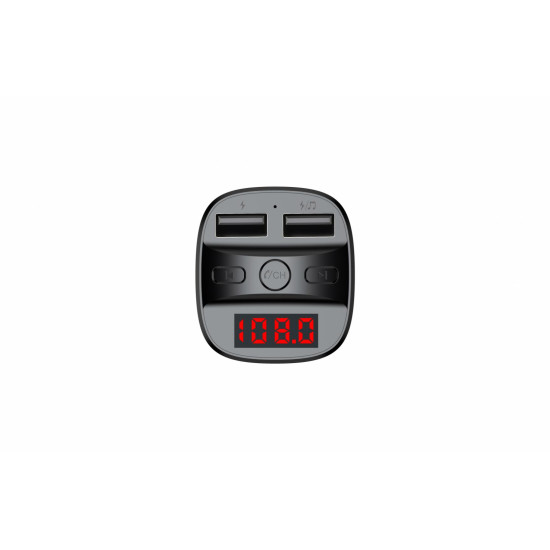 Modulator FM Serioux ABFM60, Bluetooth 5.0 , raza actiune de până la 5 m, voltaj intrare: 1x DC 12V/24V ,2 porturi USB: 1x USB DC5V 2.4A Max 1 x USB audio (pana la 32 GB), slot MicroSD (pana la 32 GB), format muzica: MP3/WMA/WAV, frecvența FM: 87.5MHz - 1