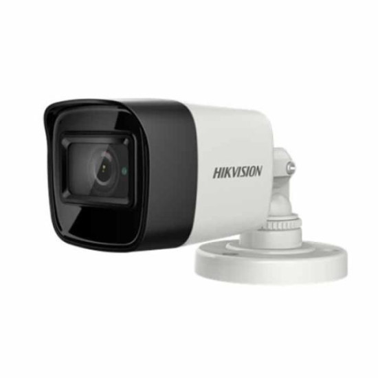 Camera de supraveghere Hikvision Turbo HD Bullet, DS-2CE16H0T-ITFS (2.8mm); 5MP; Microfon audio incorporat (semnalul audio - video se transmite pe acelasi cablu coaxial); rezolutie: 5 MP, 2560 × 1944; 5MP@ 20fps, 4MP@30fps, 4MP@25fps, 1080P@30fps, 1080P@2