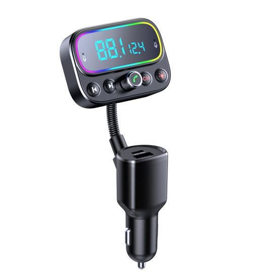 Modulator FM Serioux AMFM67, Bluetooth V5.0, conectare automată, raza de actiune de până la 5 metri, voltaj intrare: DC 12/24V, ieșire: Type-C, USB 2.4A+18W, frecvența FM: 87.5MHz - 108.0MHZ, format muzica: MP3/WMA/WAV , USB audio (pana la 32 GB), AUX, mi