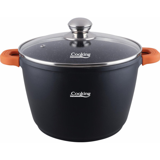 OALA ALUMINIU TURNAT+CAPAC, 24 cm x 16.5 CM , 6.3 L, DARK LINE, COOKING BY HEINNER OALA ALUMINIU TURNAT+CAPAC, 24 cm x 16.5 CM , 6.3 L, DARK LINE, COOKING BY HEINNER