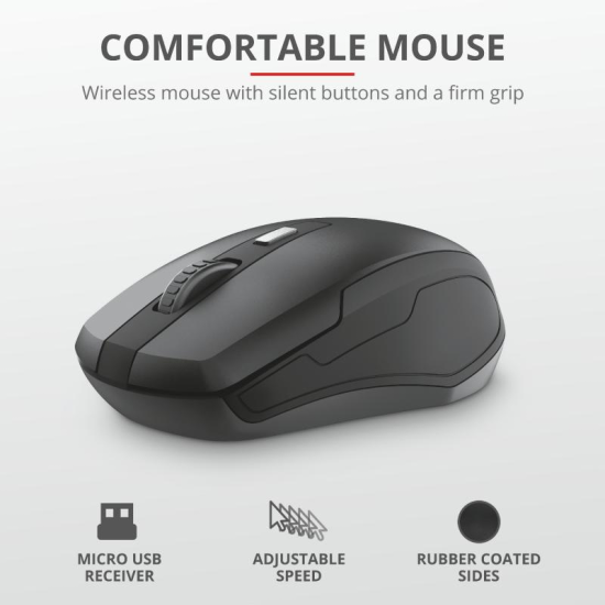 Kit tastatura si mouse Trust ODY, Wireless, negru Kit tastatura si mouse Trust ODY, Wireless, negru