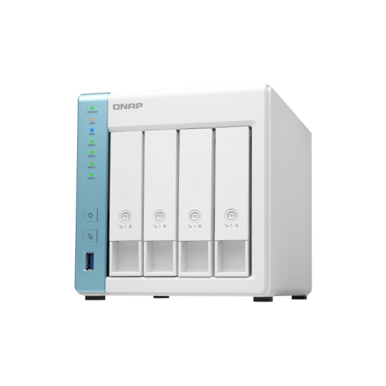 NAS QNAP 431K 4-Bay cu licenta Acronis inclusa, CPU Annapurna Labs Alpine AL-214 1.7GHz Quad Core, RAM 1GB, 2.5