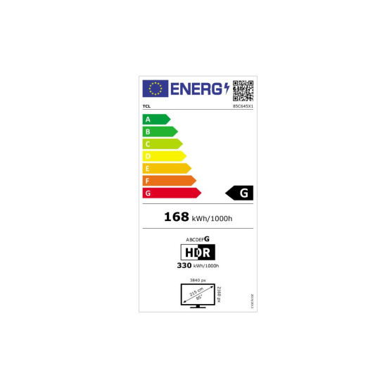 Televizor TCL QLED 85C645, 216 cm (85