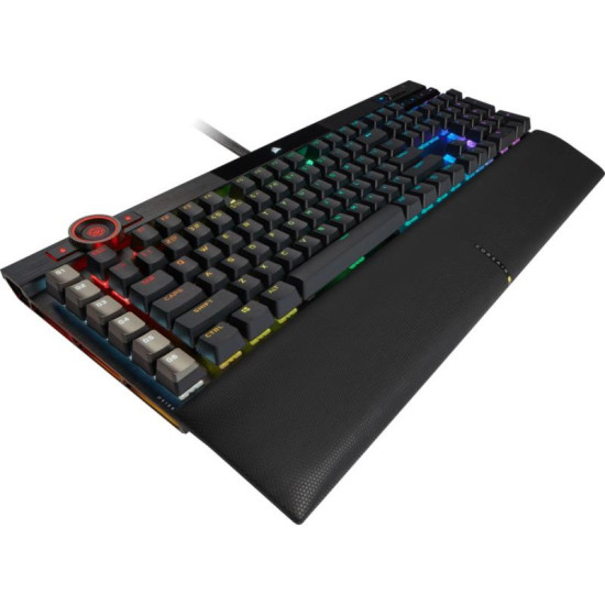 Tastatura Gaming Mecanica Corsair K100, Iluminare RGB iCUE, Switch Optic Corsair OPX Rapidfire, Butoane Doubleshot PBT, Negru