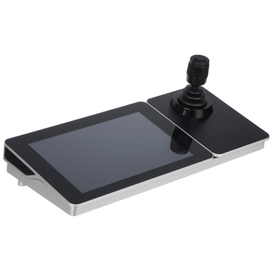 Tastatura IP de control pentru camere PTZ Hikvision DS-1600KI(B), display touchscreen de 10,1 inch, rezolutie: 1280 × 800, system de operare Android, interfata retea: 10M/100M/1000M adaptive ethernet port, WIFI, interfata audio: 1in/1out, gestioneaza pana Tastatura IP de control pentru camere PTZ Hikvision DS-1600KI(B), display touchscreen de 10,1 inch, rezolutie: 1280 × 800, system de operare Android, interfata retea: 10M/100M/1000M adaptive ethernet port, WIFI, interfata audio: 1in/1out, gestioneaza pana