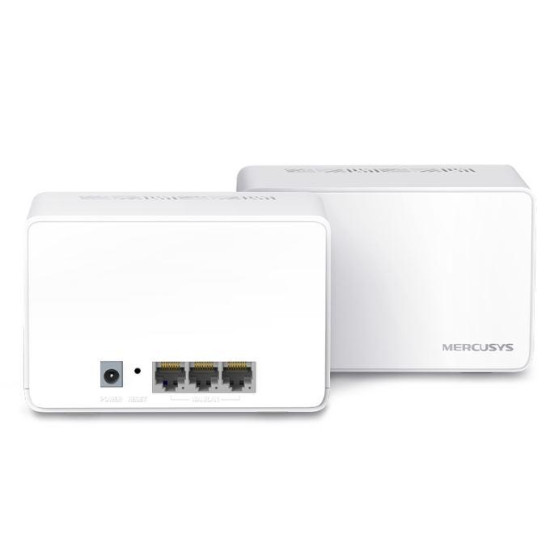 Mercusys AX3000 Whole Home Wi-Fi system HALO H80X(2-PACK),wi-fi 6 Dual-Band, Standarde Wireless: IEEE 802.11ax/ac/n/a 5 GHz, IEEE 802.11ax/n/b/g 2.4 GHz, viteza wireless: 2402 Mbps on 5 GHz, 574 Mbps on 2.4 GHz, Securitate wireless: WPA-PSK/WPA2-PSK/WPA3,