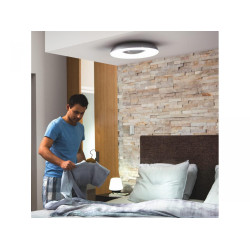 Plafoniera LED Philips Hue Still, Bluetooth, 22.5W (204W), 2500 lm, lumina alba (2200-6500K), IP20, Metal/Plastic, 39.1cm, Negru, In trerupator cu variator inclus