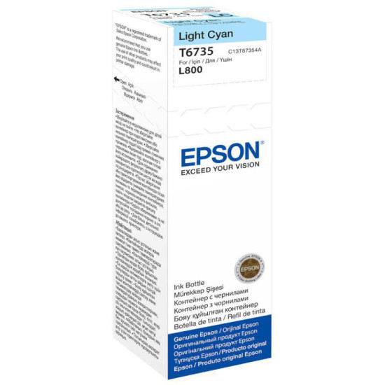 Cartus cerneala Epson T6735, light cyan, capacitate 70ml, pentru Epson L800 Cartus cerneala Epson T6735, light cyan, capacitate 70ml, pentru Epson L800