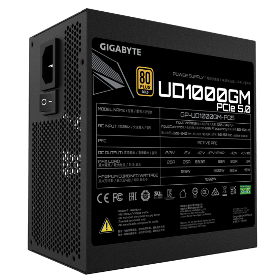 Sursa Gigabyte UD1000GM, 1000W, 80PLUS Gold, Eff. 90%, ATX