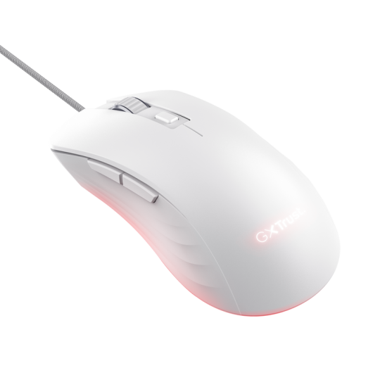 Mouse Trust GXT924W YBAR+ 25600 DPI, alb