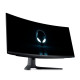 Monitor Dell Gaming Alienware 34'' AW3423DWF, 86.82 cm, Maximum preset resolution: DisplayPort: 3440 x 1440 at 165 Hz, HDMI: 3440 x 1440 at 100 Hz, Screen type Color Active Matrix, Panel technology QD OLED, Backlight OLED, Faceplate coating Anti reflectio