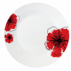 SET 12 FARFURII INTINSE 23 CM, RED FLOWERS PETAL,VANORA HOME