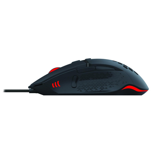 Mouse gaming Serioux Tobis, Senzor Sunplus 192, 1000-6400 DPI, switch HUANO, pana la 20 milioane de click-uri, 8 Butoane, 3 moduri de iluminare RGB, cablu USB 1.5M, plug and play, compatibil cu Windows 2000/XP/9X/VISTA/7/8/10