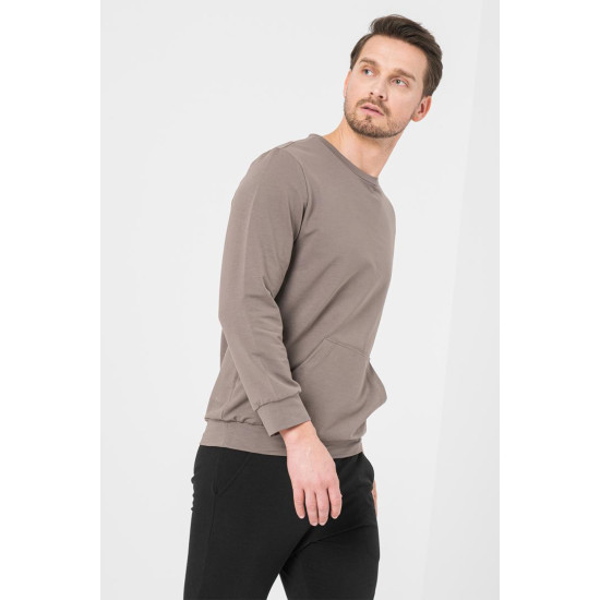 BLUZA COTON CASUAL BARBATI TAUPE-XL