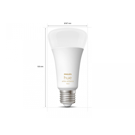 Bec LED inteligent Philips Hue A67, Bluetooth, E27, 13W (100W), 1600 lm, lumina alba (2200-6500K) Bec LED inteligent Philips Hue A67, Bluetooth, E27, 13W (100W), 1600 lm, lumina alba (2200-6500K)