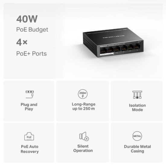 MERCUSYS DESKTOP SWITCH 6PORT MS106LP MERCUSYS DESKTOP SWITCH 6PORT MS106LP
