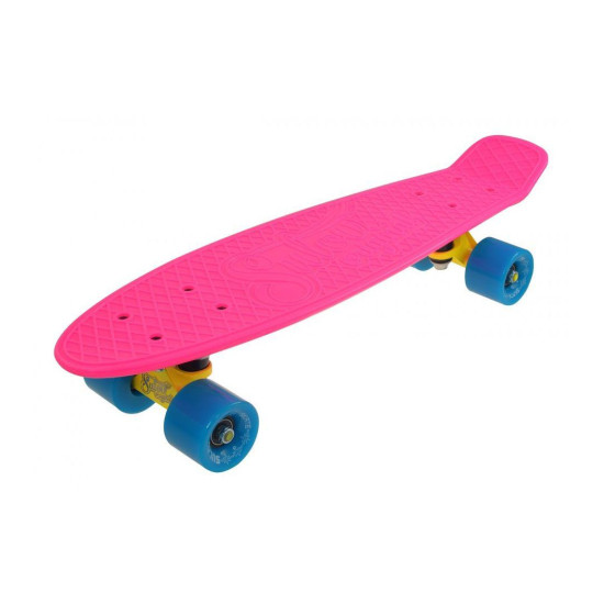 SKATE PENNY SLV NEON, PLACA PLASTIC PP 56X15 CM, ROTI PU 60X45MM, DURITATE 85A, RULMENTI ABEC 7 CHROME, SASIU ALUMINIU 8.3 CM, CAPACITATE 100 KG, CULOARE ROZ ALBASTRU