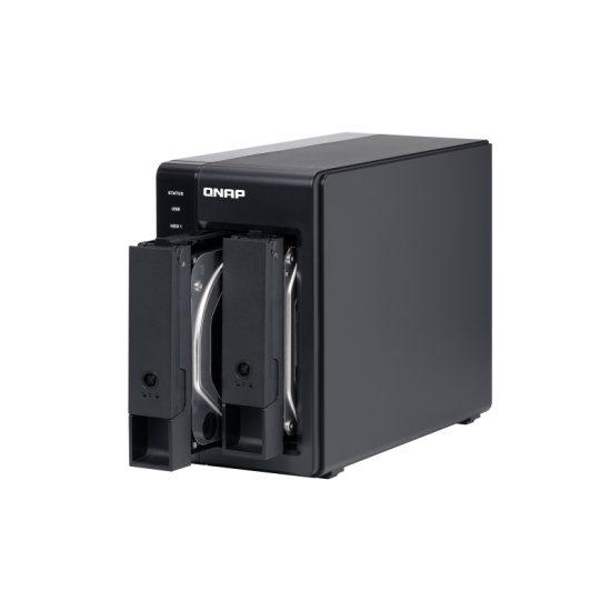 RAID USB QNAP TR-002 2-Bay, 2.5/3.5 SATA 6Gbps HDD (neincluse), 1xUSB3.11 (type-c), tower, PSU adaptor 36W, garantie 2 ani