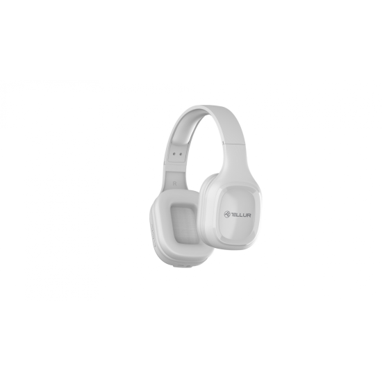 Casti Over-ear Bluetooth Tellur Pulse, Microfon, Alb