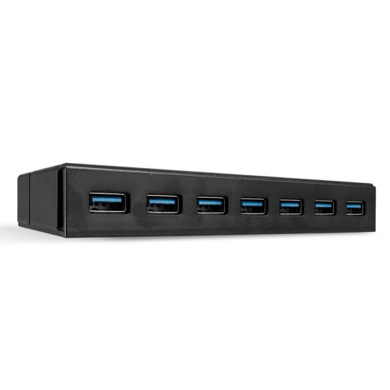 Hub USB Lindy LY-43228, 7 Port, USB 3.1, negru