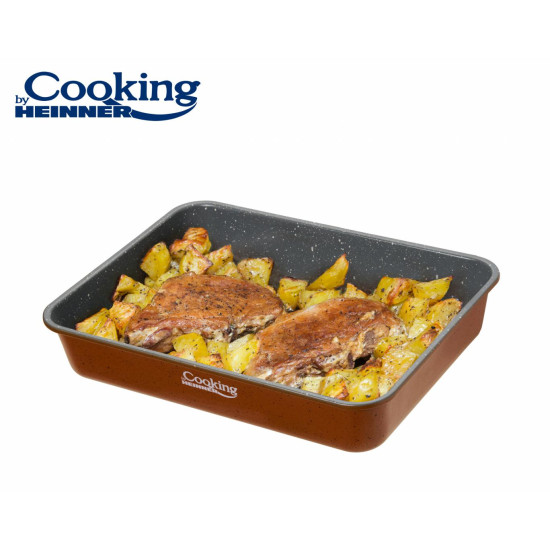TAVA CUPTOR, ACOPERIRE CERAMICA 35 x 26 x 7 CM, COOKING BY HEINNER TAVA CUPTOR, ACOPERIRE CERAMICA 35 x 26 x 7 CM, COOKING BY HEINNER