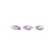 3 Spoturi LED RGB incastrate Philips Hue Xamento, Bluetooth, GU10, 3x5.7W, 1050 lm, lumina alba si color (2000-6500K), IP44, Crom