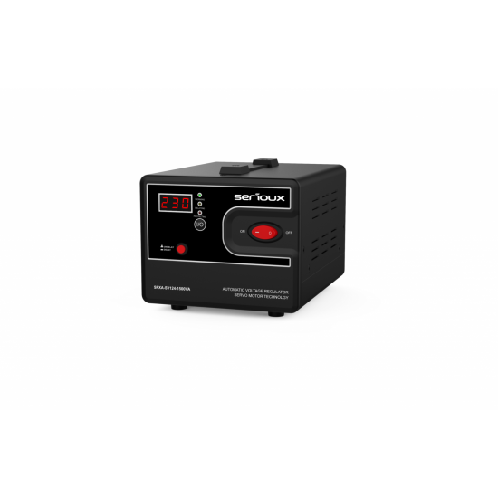 Stabilizator de tensiune Serioux Servo 124-1500VA, putere 1500VA/900W, tip servo motor, transformator toroidal+ Servo motor, interval tensiune intrare 150V ~ 260V, interval frecvența intrare 45Hz ~ 65Hz, tensiune de ieșire 230V, precizie de ieșire ±3%, pr Stabilizator de tensiune Serioux Servo 124-1500VA, putere 1500VA/900W, tip servo motor, transformator toroidal+ Servo motor, interval tensiune intrare 150V ~ 260V, interval frecvența intrare 45Hz ~ 65Hz, tensiune de ieșire 230V, precizie de ieșire ±3%, pr