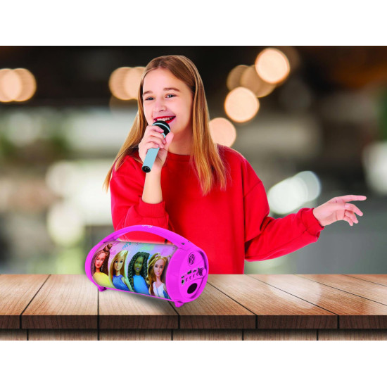 BOXA CU MICROFON SI LUMINI, BARBIE BOXA CU MICROFON SI LUMINI, BARBIE