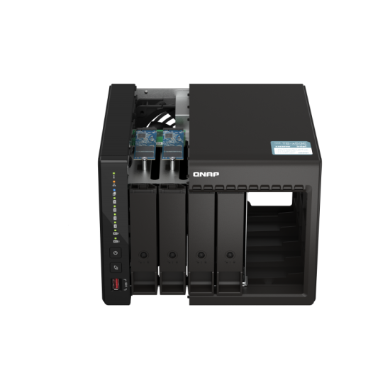 NAS QNAP 453E 4-Bay, CPU Intel® Celeron® J6412 4-core/4-thread processor, burst up to 2.6 GHz, RAM 8 GB DDR4 onboard not expandable, HDD 2.5