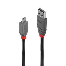 Cablu transfer Lindy LY-36733, USB 2.0 Type A to MicroUSB, 2m, Anthra Line