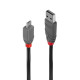 Cablu transfer Lindy LY-36733, USB 2.0 Type A to MicroUSB, 2m, Anthra Line