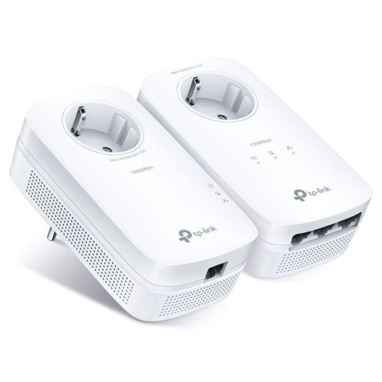 TP-Link Kit Gigabit Powerline Passthrough cu 3 Porturi AV1300, TL- PA8033P KIT, Standarde si Protocoale:  HomePlug AV1.1, HomePlug AV2.0,IEEE 1901,IEEE 802.3,IEEE 802.3x, IEEE 802.3u, IEEE 802.3ab, Interfata: 3 x 10/100/1000 RJ45, 1 x priza alimentare, Co