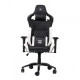 Scaun gaming X by Serioux, Theon, ajustabil, piele sintetica, piston pe gaz, manere reglabile, baza stea cu 5 picioare, greutate maxima admisa 150Kg, perne detasabile, negru/alb