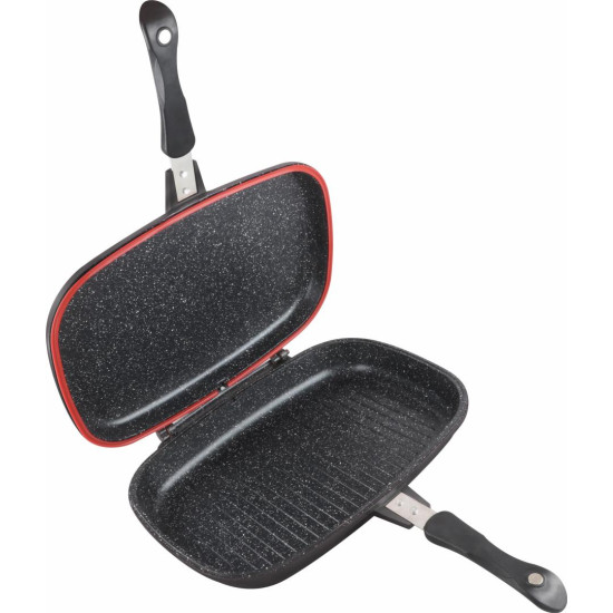 TIGAIE DUBLA DREPTUNGHIULARA TIP GRILL, ALUMINIU, 36x24x7.5 CM,DARK LINE CLASSIC,COOKING BY HEINNER TIGAIE DUBLA DREPTUNGHIULARA TIP GRILL, ALUMINIU, 36x24x7.5 CM,DARK LINE CLASSIC,COOKING BY HEINNER